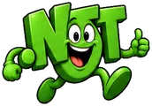 Caught.net, the FreedDomains .net mascot: a green cartoon .net domain extension with two big eyes and a wide smile, running and giving a big thumbs-up