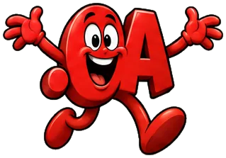 Cartoon .ca domain extension mascot: a red .ca with two big eyes and a wide smile, running with both arms spread wide