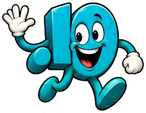 Cartoon .io domain extension mascot: a teal .io with two big eyes and a wide smile, waving with both hands